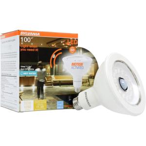 imageSylvania LED Motion Activated PAR38 LED Light Bulb 100W  115W IndoorOutdoor 22 Year NonDimmable Wet Rated Energy Star 3000K White  1 Pack 401951 Pack