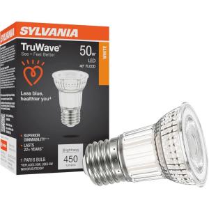 imageSylvania LED TruWave Natural Series PAR16 Light Bulb 50W Equivalent Efficient 6W Medium Base Dimmable 3000K White  1 Pack 409301 Count Pack of 1