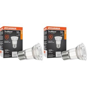 imageSylvania LED TruWave Natural Series PAR16 Light Bulb 50W Equivalent Efficient 6W Medium Base Dimmable 3000K White  1 Pack 409301 Count Pack of 2