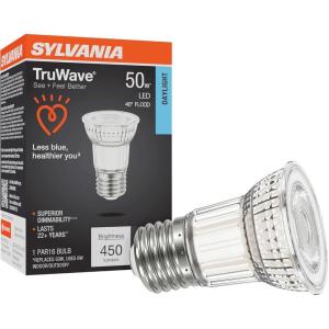 imageSylvania LED TruWave Natural Series PAR16 Light Bulb 50W Equivalent Efficient 6W Medium Base Dimmable 450 Lumens 5000K White 1 Count Pack of 11 Count Pack of 1