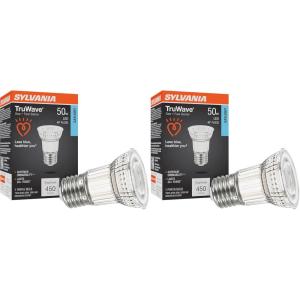 imageSylvania LED TruWave Natural Series PAR16 Light Bulb 50W Equivalent Efficient 6W Medium Base Dimmable 450 Lumens 5000K White 1 Count Pack of 11 Count Pack of 2