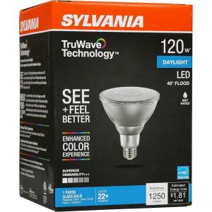 imageSylvania LED TruWave Natural Series PAR38 Light Bulb 120W Equivalent Efficient 14W Medium Base Dimmable 5000K Daylight  1 Pack 40906