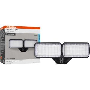 imageSylvania Motion Sensor Solar Security Light Solar Panel 1800 LMS Wet Rated Batteries Included 5000K Daylight  1 Pack 6647214W Dusk to Dawn