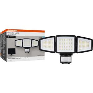 imageSylvania Motion Sensor Solar Security Light Solar Panel 1800 LMS Wet Rated Batteries Included 5000K Daylight  1 Pack 66472Solar Motion Sensor