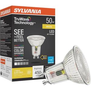 imageSylvania TruWave PAR16 LED Light Bulb 50W  6W GU10 BiPin Base Dimmable 3000K White  1 Pack 409321 Count Pack of 1