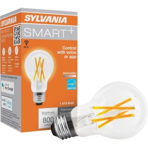 imageSylvania WiFi LED Smart ST19 Light Bulb 5W Efficient with Filament for AlexaGoogle Assistant Energy Star Clear 2700K Soft White  1 Pack 75799Soft White