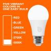 imageSylvania 5 Color LED Light Bulb RedBlueGreenYellowWhite RGBW 8W A19 E26 Medium Base 2700K5000K  1 Pack 42639