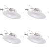 imageSYLVANIA 56 LED Recessed Lighting Downlight with Trim 105W75W Dimmable 900 Lumens White 3000K Wet Rated  UL  Energy Star  4 Pack 62025