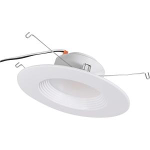 imageSYLVANIA 5quot6quot RT Recessed LED Downlight with Integrated Trim 85W65W Dimmable 725 Lumens 3000K Bright White  4 Pack 40629