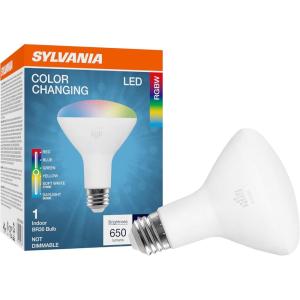 imageSylvania 5 Color LED Light Bulb RedBlueGreenYellowWhite RGBW 8W BR30 E26 Medium Base 2700K5000K  1 Pack 42637