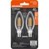 imageSYLVANIA LED TruWave Natural Series Dcor B10 Chandelier Light Bulb 40W Equivalent Efficient 4W Candelabra Base Dimmable 350 Lumens Clear 2700K Soft White  2 Pack 407942 Count Pack of 1