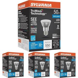 imageSylvania LED TruWave Natural Series PAR20 Light Bulb 50W Equivalent Efficient 6W Medium Base Dimmable 5000K Daylight  1 Pack 40921 White1 Count Pack of 4