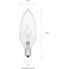 imageSYLVANIA Incandescent Double Life Light Bulb B10 25W Candelabra Base 175 Lumens 2850K Clear Soft White  6 Count Pack of 1 18748Clear Finish