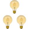 imageSYLVANIA LED Vintage Filament Globe G25 Light Bulb 25W Equivalent Efficient 3W 13 Year Dimmable 2175K Amber Glow  3 Pack 40066