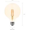 imageSylvania LED Vintage Filament G30 Globe Light Bulb 60W  65W Medium Base Dimmable Amber Glow  2 Pack 40191