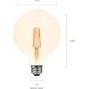 imageSylvania LED Vintage Filament G40 Globe Light Bulb 60W  65W 650 Lumens Dimmable Amber Glow  2 Pack 40192