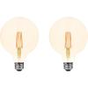 imageSylvania LED Vintage Filament G30 Globe Light Bulb 60W  65W Medium Base Dimmable Amber Glow  2 Pack 40191