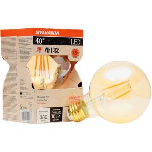 imageSYLVANIA LED Vintage G25 40W Equivalent Efficient 45W E26 Medium Base Dimmable 2175K Amber Glow Light Bulb 1 pack