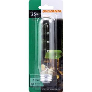 imageSYLVANIA T10 Incandescent 25Watt Tubular Incandescent Bulb Medium Base 230 Lumens 100 CRI 2580K Clear 18491Clear