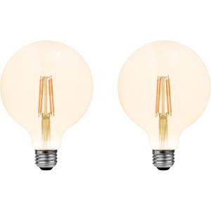 imageSylvania LED Vintage Filament G30 Globe Light Bulb 60W  65W Medium Base Dimmable Amber Glow  2 Pack 40191