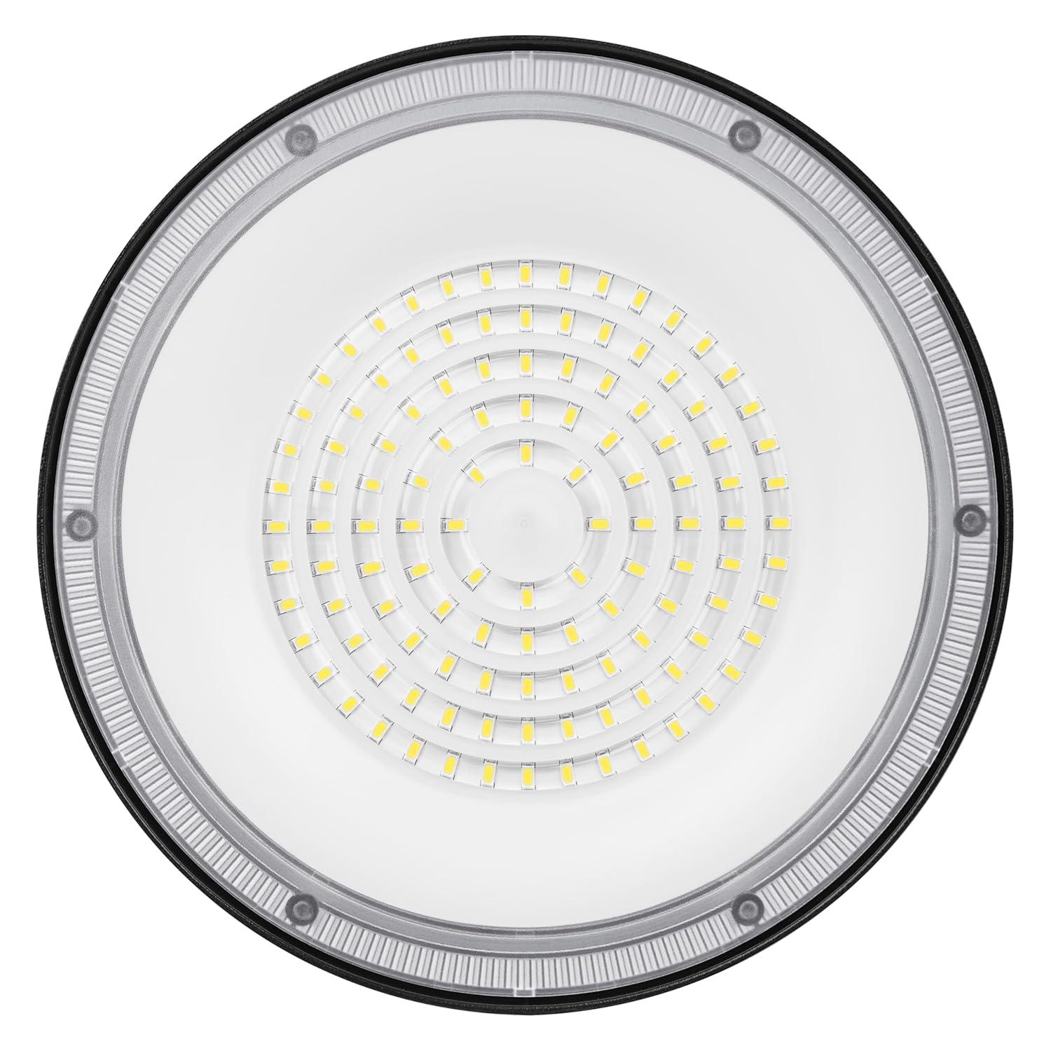 imageSylvania ValueLED UFO High Bay LED Luminaire 100W 11000 LMS 80 CRI 5000K Daylight Black 120V with 6 CordPlug UL Listed  10 Pack 67259