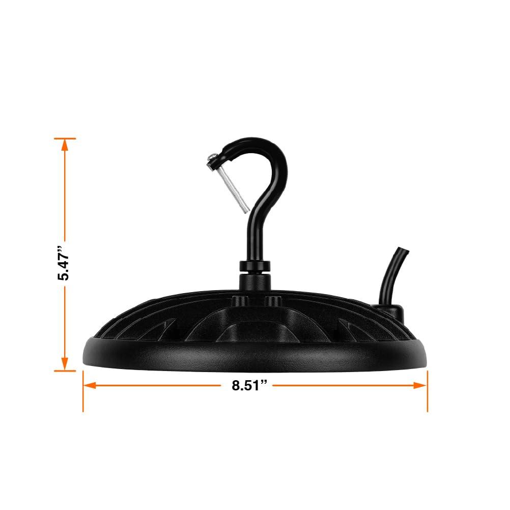 imageSylvania ValueLED UFO High Bay LED Luminaire 100W 11000 LMS 80 CRI 5000K Daylight Black 120V with 6 CordPlug UL Listed  10 Pack 67259