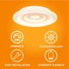 imageSylvania 135quot Flushmount Light Fixture with Integrated LEDs 5 CCT Select 27003000  35004000  5000K Dimmable Damp Rated White Finish  1 Pack 64094