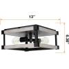 imageSylvania 13quot Flushmount Light Fixture with Night Light with 90 LMS 2Bulb Hardwire Indoor Faux WoodBlack Matte  1 Pack 63585