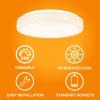 imageSylvania 155quot Flushmount Light Fixture with Integrated LEDs 22W 5 CCT Select 27003000  35004000  5000K Dimmable 1600 LMS HardwireAccessories Included White Finish  1 Pack 64097