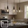imageSylvania 95quot Pendant Light Fixture with Clear Glass Shade Adjustable Height HardwireAccessories Included MetalBlack Matte  1 Pack 64096
