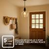 imageSylvania 9quot Pendant Light Fixture with Clear Glass Shade Adjustable Height HardwireAccessories Included MetalBlack Matte  1 Pack 64095