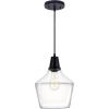 imageSylvania 9quot Pendant Light Fixture with Clear Glass Shade Adjustable Height HardwireAccessories Included MetalBlack Matte  1 Pack 64095