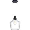 imageSylvania 9quot Pendant Light Fixture with Clear Glass Shade Adjustable Height HardwireAccessories Included MetalBlack Matte  1 Pack 64095