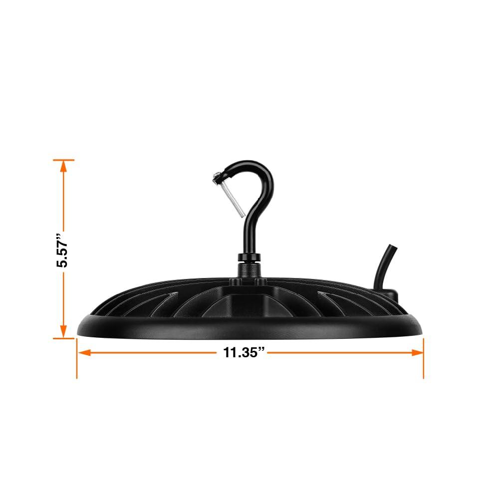 imageSylvania ValueLED UFO High Bay LED Luminaire 150W 16500 LMS 80 CRI 5000K Daylight Black 120V with 6 CordPlug UL Listed  6 Pack 67260