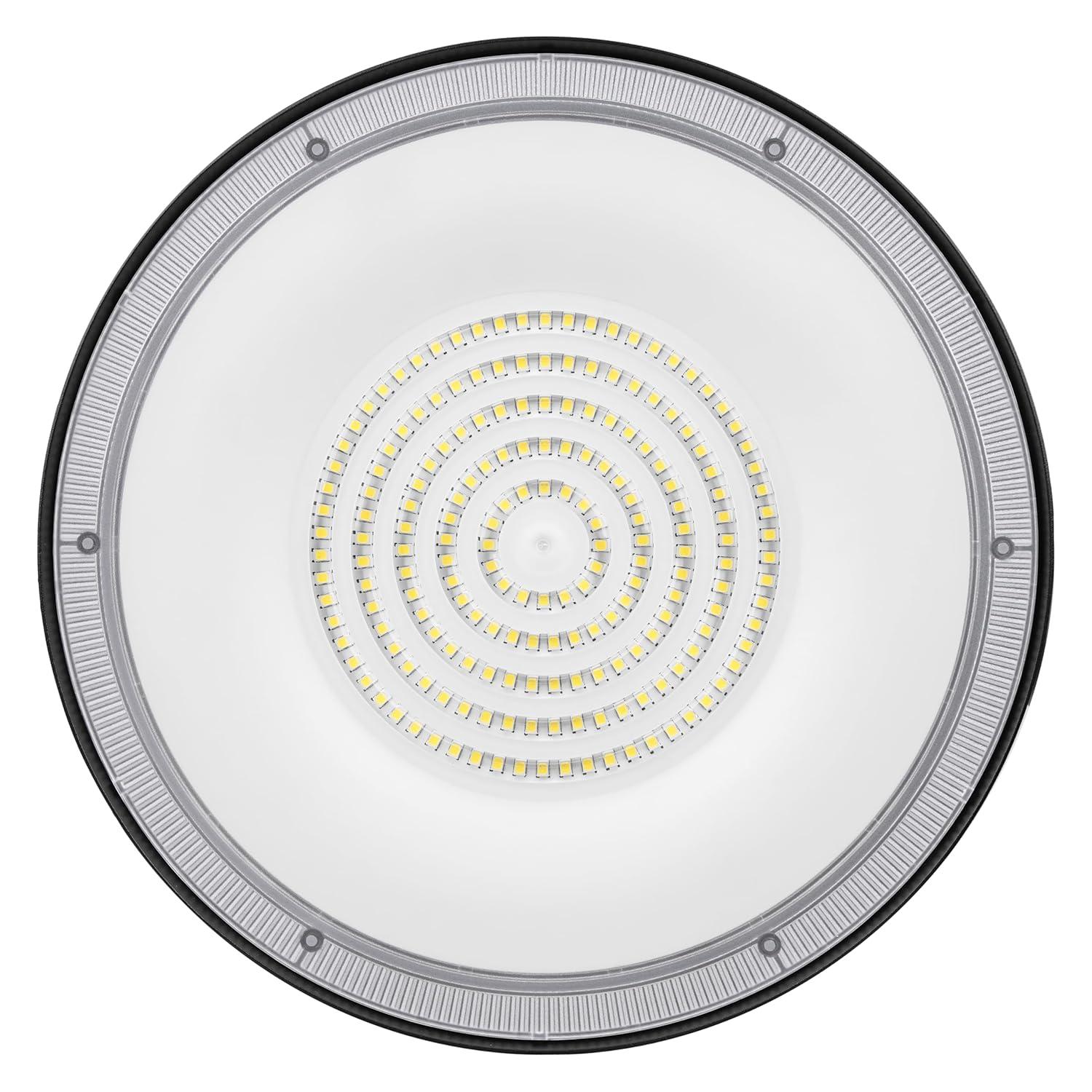 imageSylvania ValueLED UFO High Bay LED Luminaire 150W 16500 LMS 80 CRI 5000K Daylight Black 120V with 6 CordPlug UL Listed  6 Pack 67260