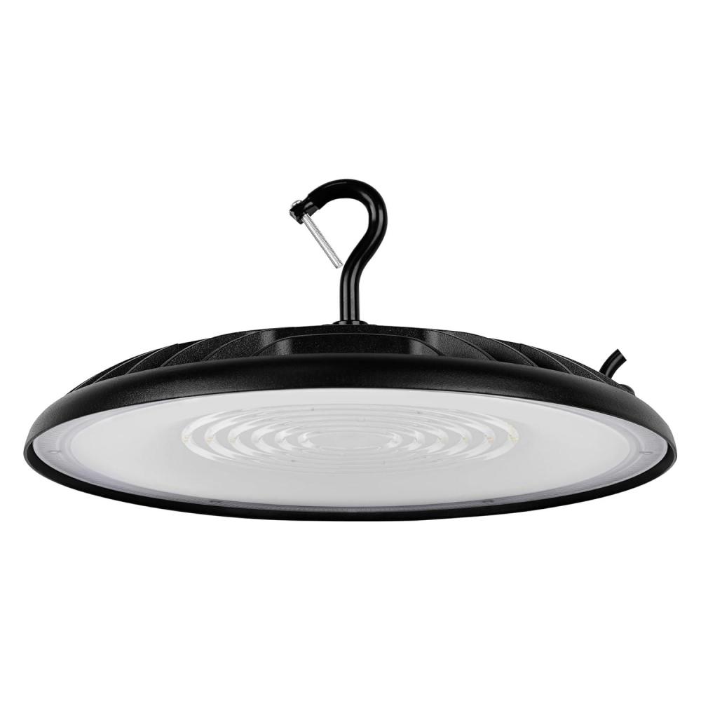 imageSylvania ValueLED UFO High Bay LED Luminaire 200W 22000 LMS 80 CRI 5000K Daylight Black 120V with 6 CordPlug UL Listed 6 Pack 67261