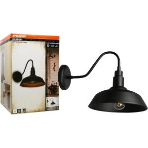 imageLEDVANCE Sylvania Dusk to Dawn Outdoor Barn Lights Farmhouse Wall Sconces with AntiRust Metal Black Exterior Lighting Fixtures for Entryways Porches Sheds Garages  2 Pack 673351 Pack  Dimmable 60W Bulb