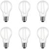 imageSylvania A19 Clear LED White Filament Bulb 65W Dimmable 800 LMS Medium Base 2700K Soft White  6 Pack 42640