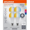 image:imageSylvania QuickSync RGBWSelectable White A19 LED Light Bulb with Remote Control No AppWiFi Required 9W  60W Dimmable 90 CRI Medium Base Frosted Finish  4 Pack 45047A21  4 Pack