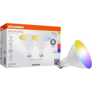 image:imageSylvania QuickSync RGBWSelectable White A19 LED Light Bulb with Remote Control No AppWiFi Required 9W  60W Dimmable 90 CRI Medium Base Frosted Finish  4 Pack 45047PAR3840degree  2 Pack