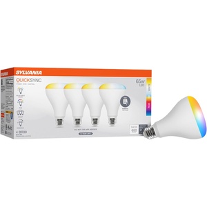 image:imageSylvania QuickSync RGBWSelectable White A19 LED Light Bulb with Remote Control No AppWiFi Required 9W  60W Dimmable 90 CRI Medium Base Frosted Finish  4 Pack 45047BR30  4 Pack
