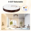 image:imageSylvania 15 Flush Mount LED Ceiling Light Decorative Ring Fixture 5 Color Temperatures 27003000  35004000  5000K 2000 LMS 80 CRI Dimmable Wooden Style Finish  1 Pack 66801Wooden