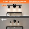 image:imageSylvania 1823 Bathroom Light Fixture with 3 Clear Glass Shade Iron with Black Finish E26 Medium Base Vanity Lights for Bathrooms Foyers Entryways  1 Pack 679043 light