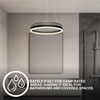 image:imageSylvania 195 Pendant Light Fixture with Integrated LEDs Dimmable 5 CCT Select 27003000  35004000  5000K Black MatteClear Bubble Lens  1 Pack 64017
