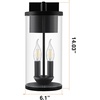image:imageSylvania Wall Mount Lantern 2Bulb Light Fixture IndoorOutdoor Black Steel and Clear Glass Sconce for PatiosEntrywaysWalkwaysGarages Wet Rated Bulbs Sold Separately  1 Pack 67262
