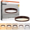 image:imageSylvania 15 Flush Mount LED Ceiling Light Decorative Ring Fixture 5 Color Temperatures 27003000  35004000  5000K 2000 LMS 80 CRI Dimmable Wooden Style Finish  1 Pack 66801Wooden