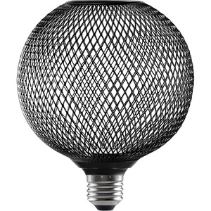 image:imageSYLVANIA White Circular Glass Lamp Shade for Living RoomsHallwaysBedrooms Pairs with SYLVANIA LED Flat Bulb Product 426941 Pack 42703Black bulbRound Black Mesh Shape