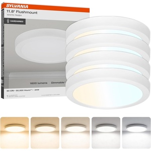 image:imageSylvania 12 Flush Mount LED Fixture 24W 5 Color Select 2700K  5000K 90 CRI 1600 LMS Hardwired White  4 Pack 67376White  4 Pack
