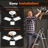image:imageSylvania 3 Leaf LED Garage Lights for Basement Barn Shed Warehouse Attic 80W AdjustableFold 7000 LMS E26 Base 5000K Daylight Black  2 Pack 426913 Leaf  80W