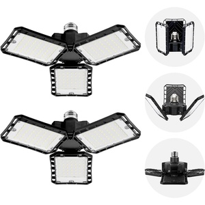 image:imageSylvania 3 Leaf LED Garage Lights for Basement Barn Shed Warehouse Attic 80W AdjustableFold 7000 LMS E26 Base 5000K Daylight Black  2 Pack 426913 Leaf  80W